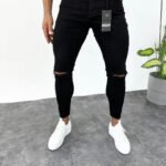 Черни накъсани дънки Slim fit360/ 608