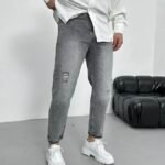 Boyfriend сиви накъсани дънки 600