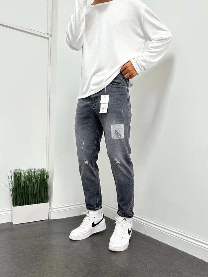 Boyfriend сиви надраскани дънки 272